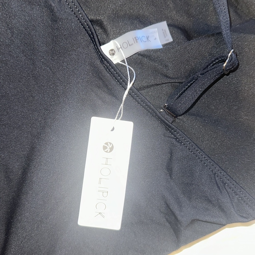 Holipick Black High Neck One Piece Swimsuit-size L Tummy Control - Picture 7 of 8